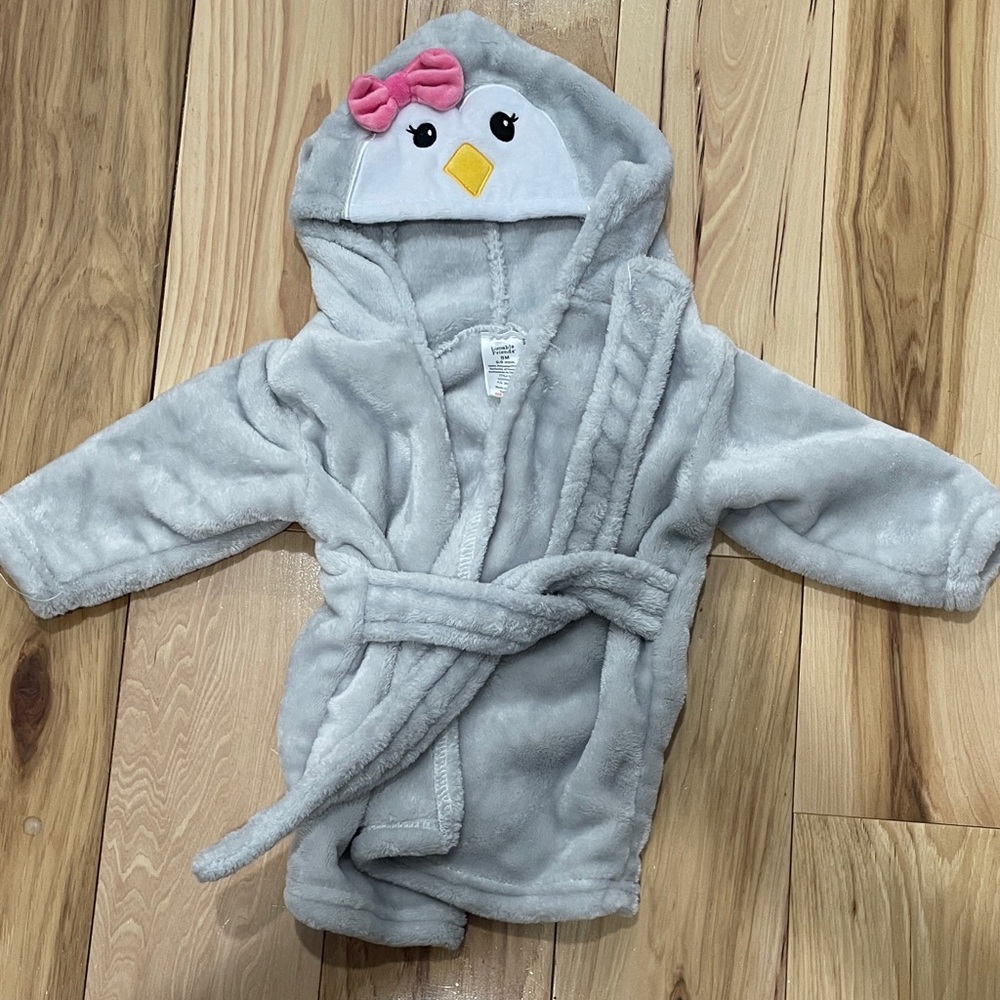 Gray Penguin Kids Robe